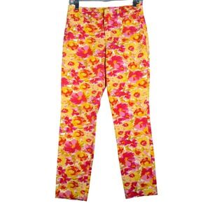 Old Navy Pixie Pants Skinny High Rise Floral Print Size 4 Secret Pocket Colorful